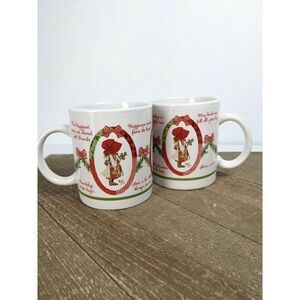 Holly Hobbie Mug set Christmas Ribbons 2006